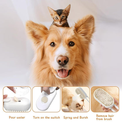 3 in 1 Pet Hair Removal Steam Comb, Perfect for Both Cats & Dogs 🐶🐱